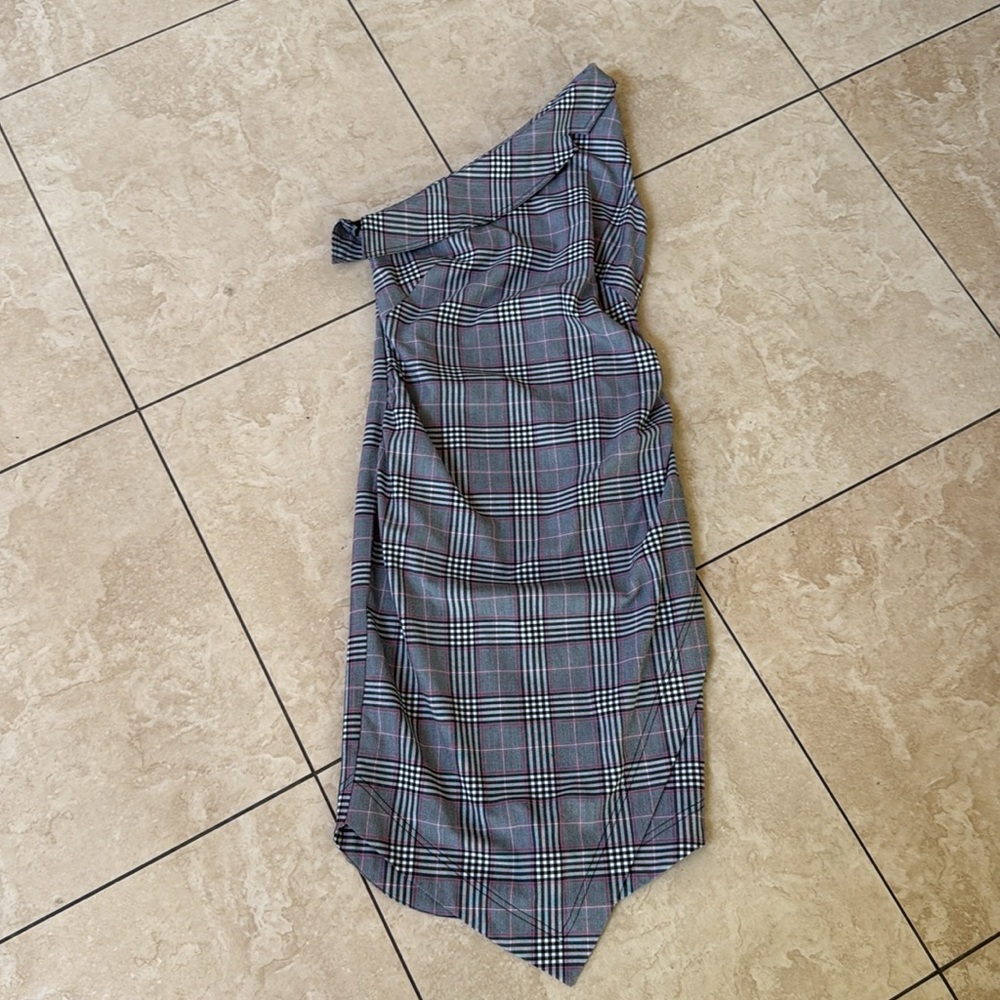Anthropologie Maeve Plaid Asymmetric Midi Dress - Picture 5 of 9